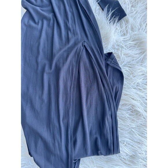 Skims Soft Lounge Long Sleeve Slit Dress Onyx Size XXS - Picture 10 of 11